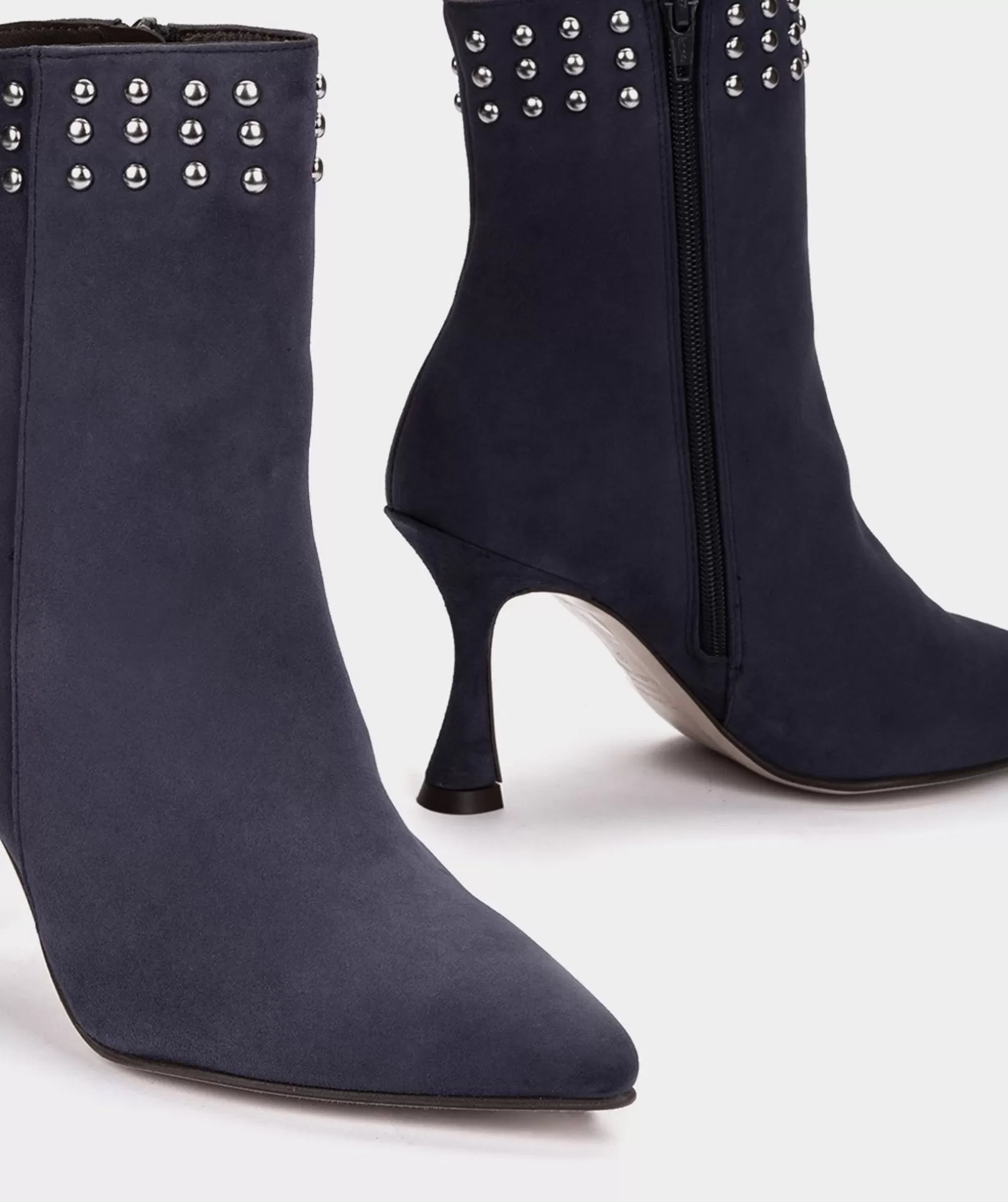 Pedro Miralles Ankle Boots Aus Marineblauem Wildleder Mit Absatzen Amalfi Navy | Schuhe Stiefeletten