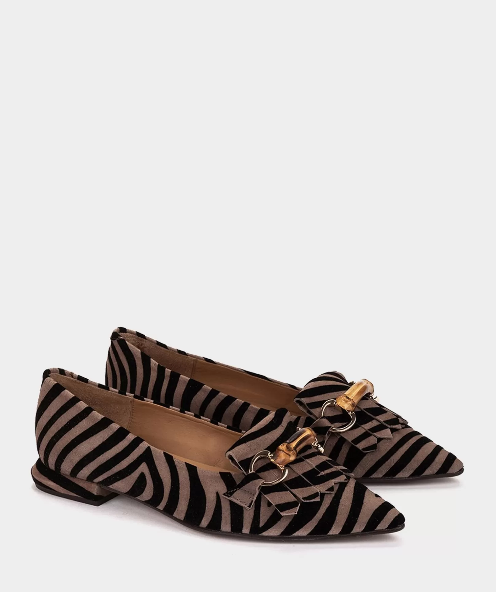 Pedro Miralles Ballerinas Aus Leder Mit Tiermotiv Zebra Acero | Schuhe Flache Schuhe