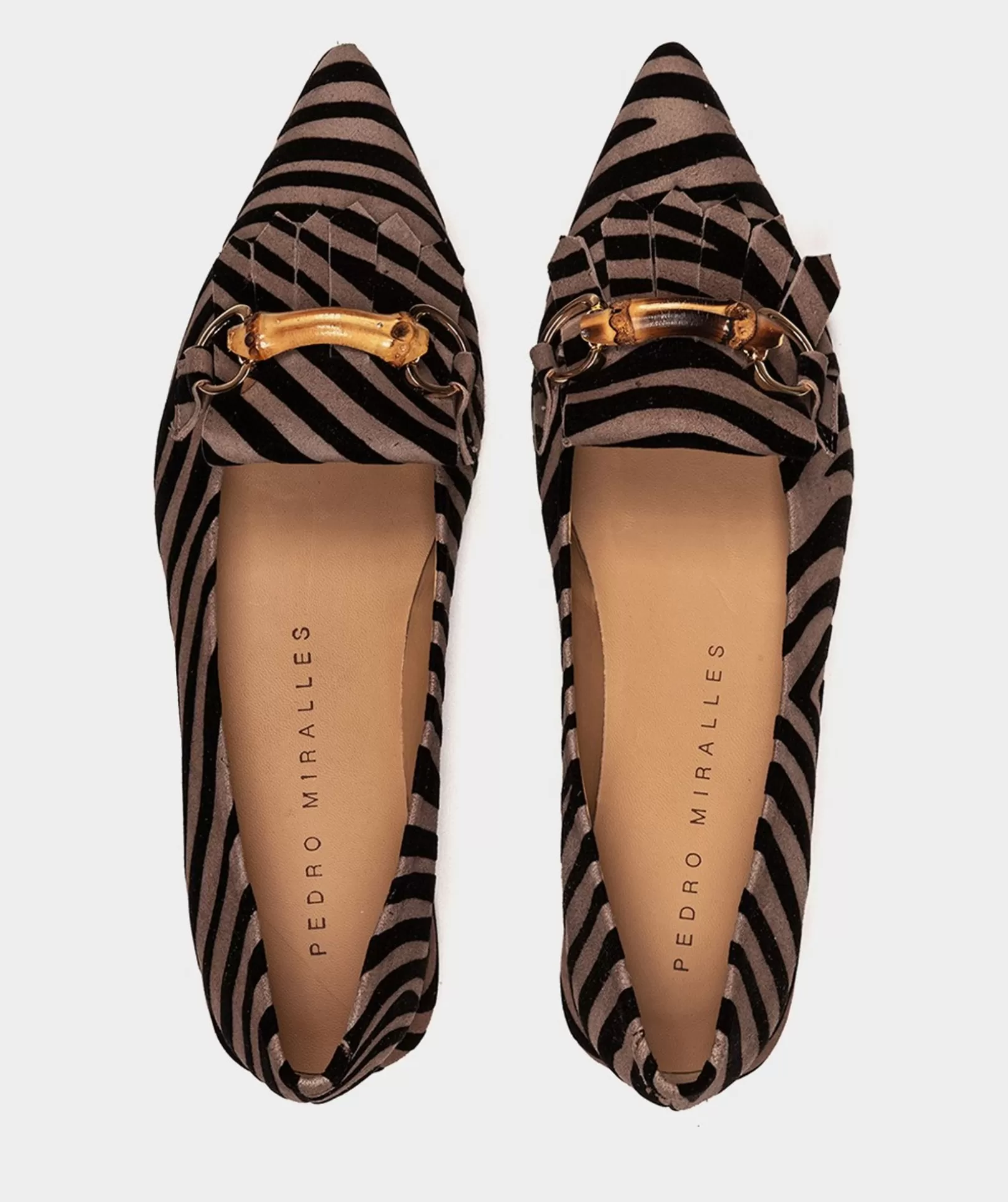 Pedro Miralles Ballerinas Aus Leder Mit Tiermotiv Zebra Acero | Schuhe Flache Schuhe