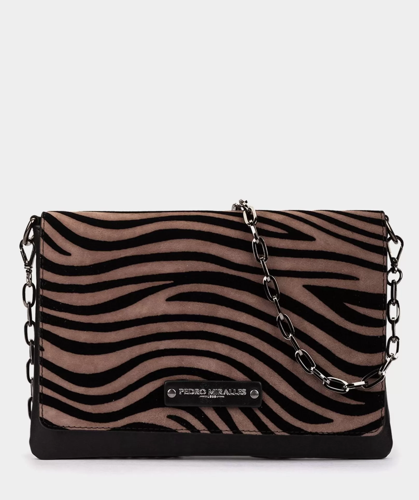 Pedro Miralles Partytasche Aus Wildleder Mit Kette Zebra Acero | Accessoires Partytaschen