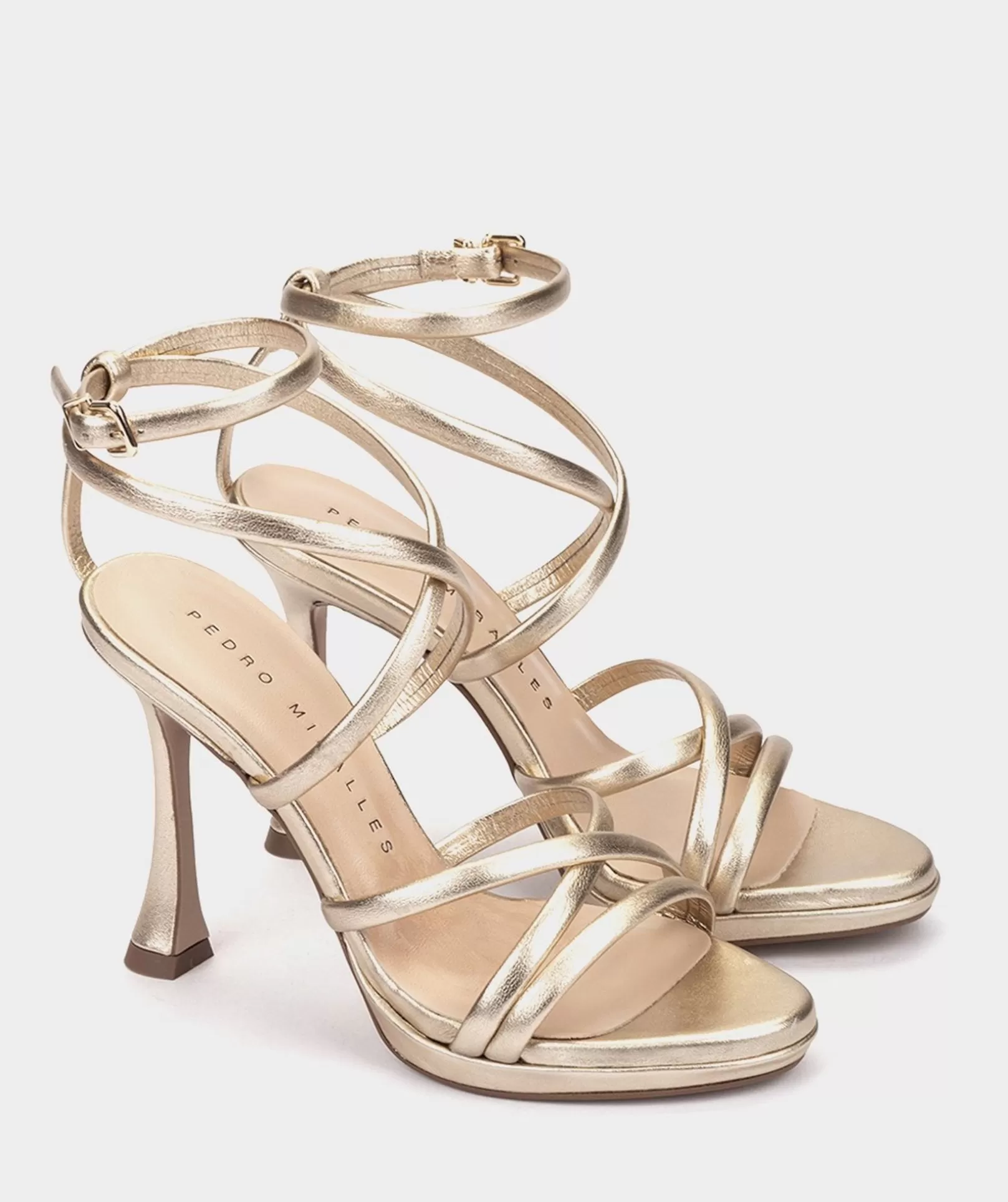 Pedro Miralles Sandalen Mit Metallic-Absatz Aus Leder Napa Metal Humo | Schuhe Absatzsandalen