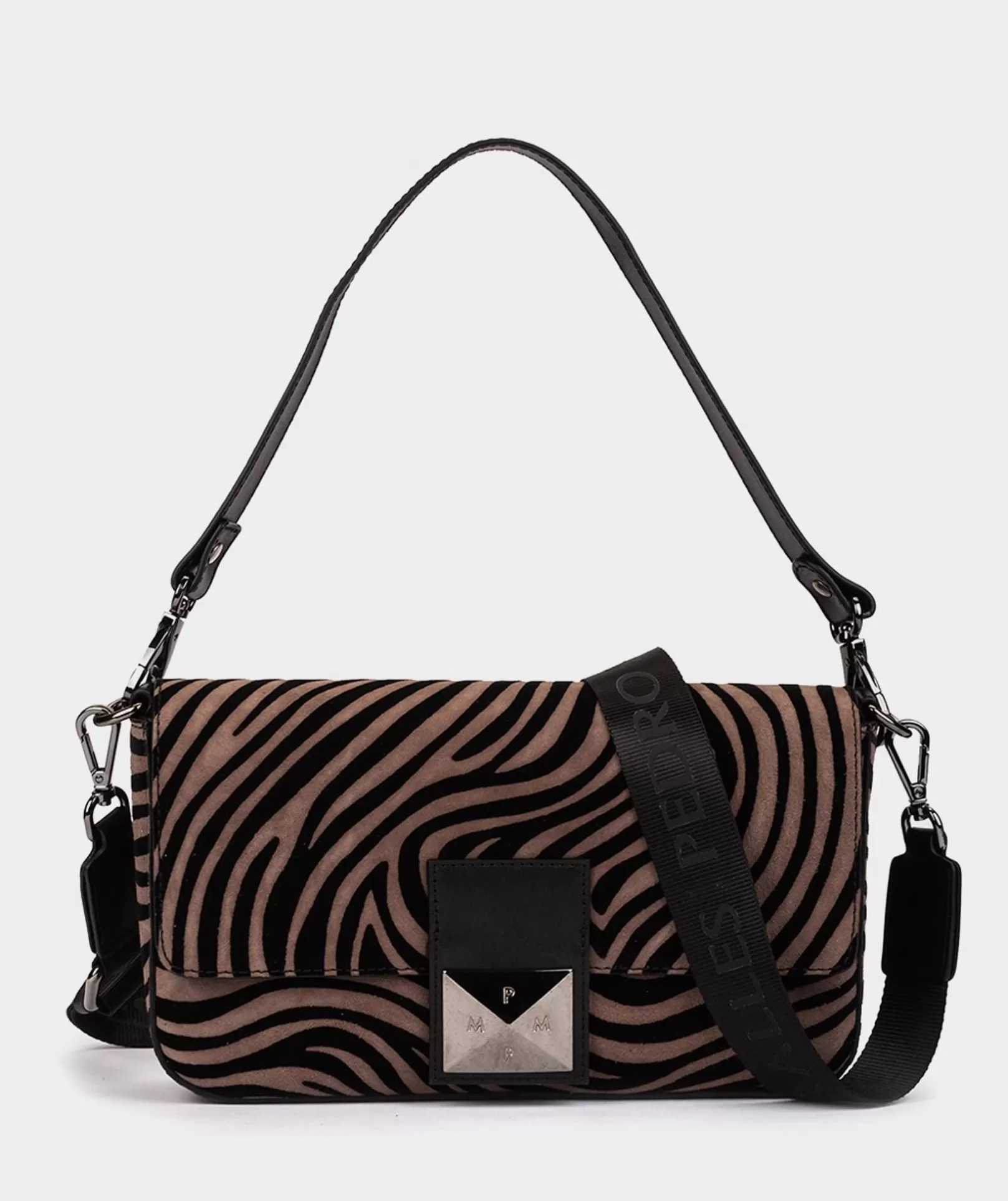 Pedro Miralles Umhangetasche Aus Wildleder. Zebra Acero | Accessoires Umhangetaschen